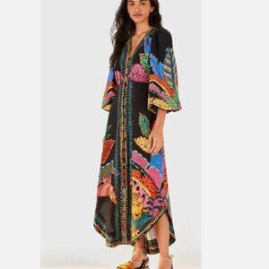 FARM RIO COOL LEOPARDS MAXI DRESS Size S